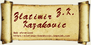 Zlatimir Kazaković vizit kartica